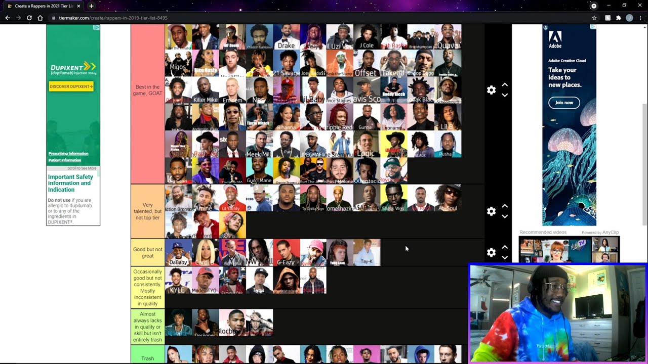 I Made A 2021 Rappers Tier List!!!