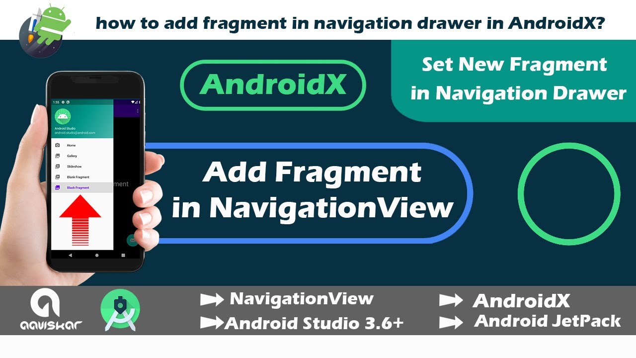 Add Fragment in Navigation Drawer in AndroidX studio | Android Studio 3.6+ | NavigationView | 2020