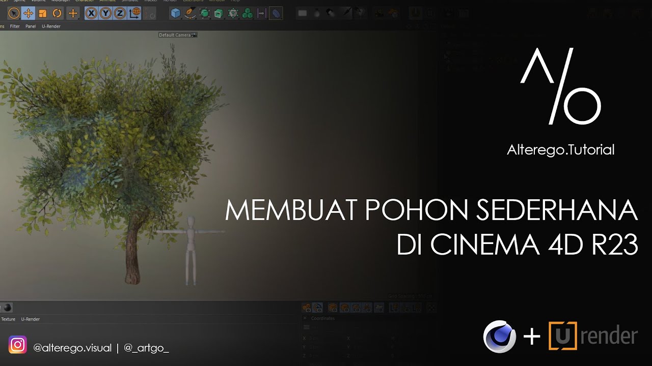 Cara membuat pohon sederhana di Cinema 4D R23 | Part 1