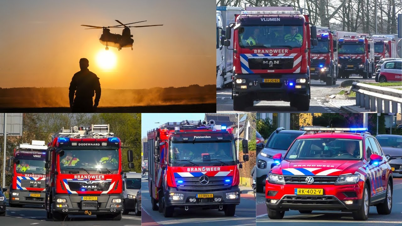 Chinook in actie! GRIP 3 Zeer Grote Brand Ginkelseheide Ede - Veel brandweer met spoed onderweg