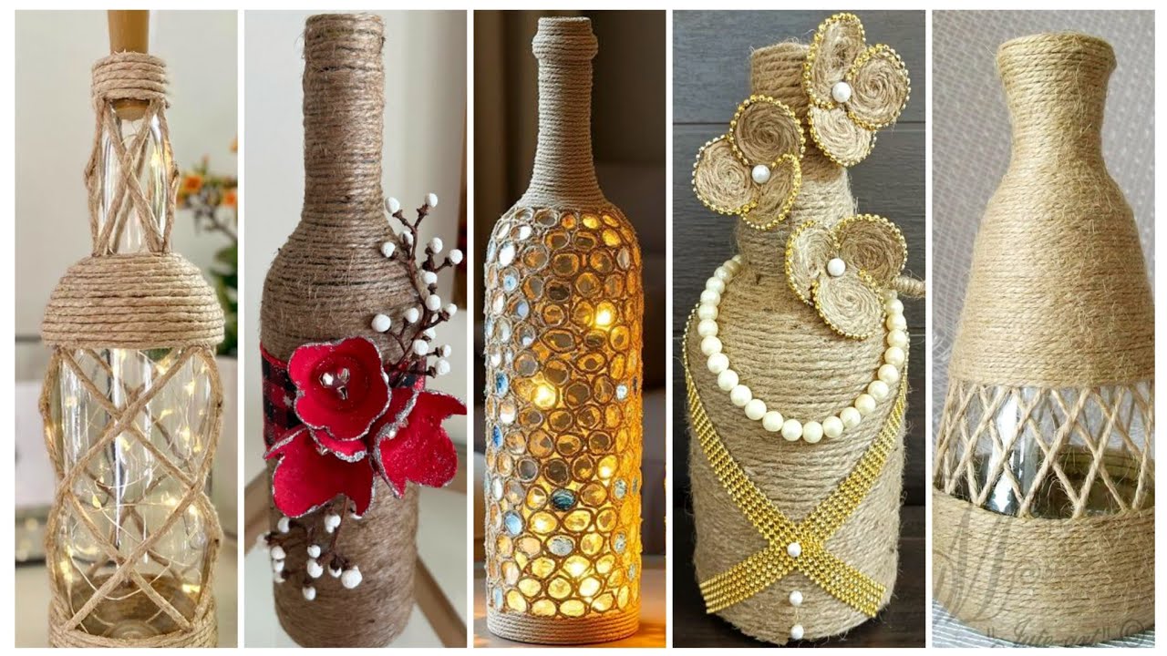 Amazing Jute Rope Bottle Decoration | Creative DIY Home Décor Ideas | Rustic & Unique Craft🌲