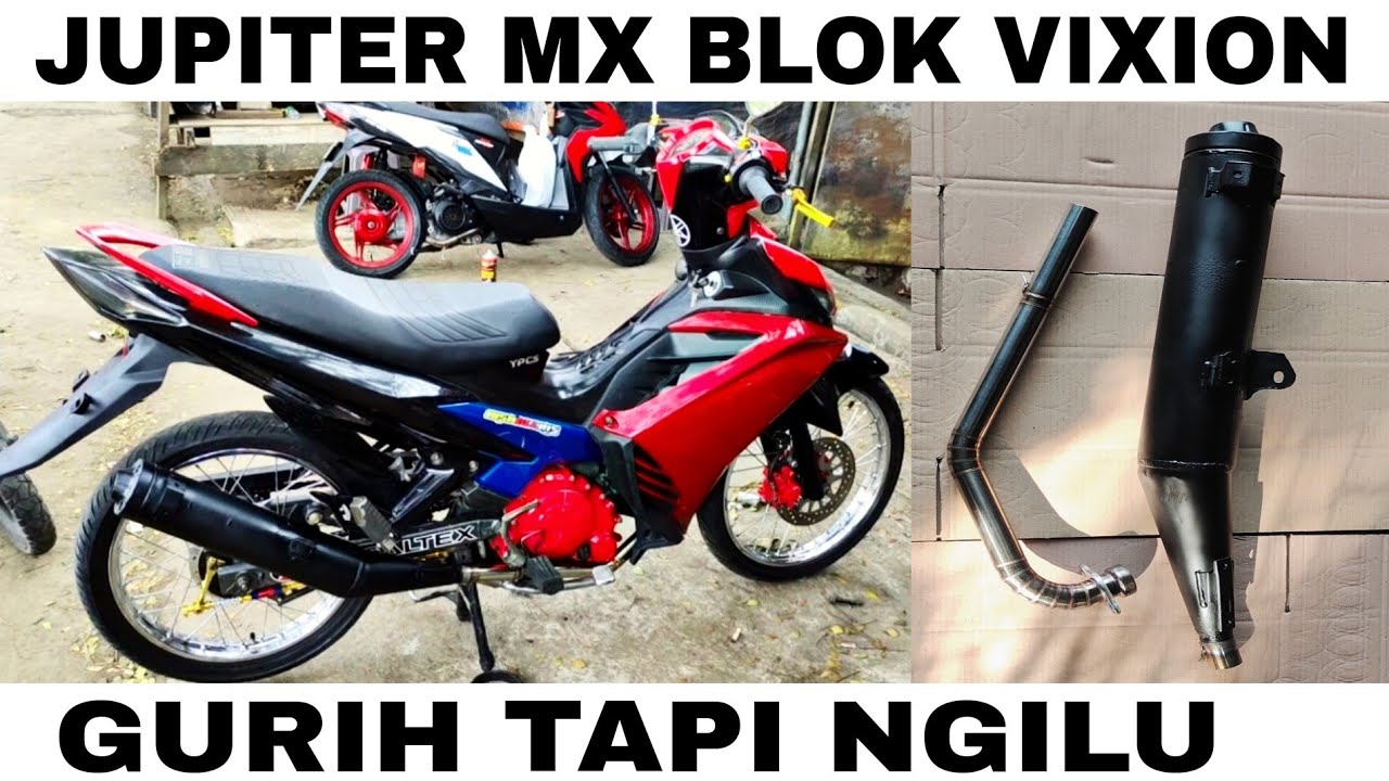 KNALPOT STANDAR BOBOK JUPITER MX BLOK VIXION SUARA PLONG ADEM LEHER GANTI STENLIS LEBIH RESPONSIF