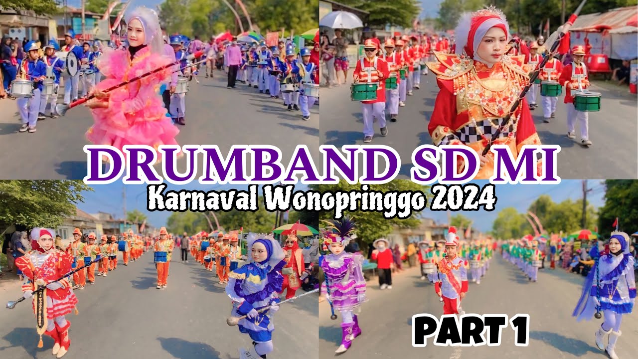 PART 1 PARADE DRUMBAND SD MI KARNAVAL WONOPRINGGO PEKALONGAN 2024