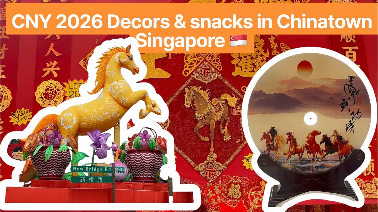 Chinatown CNY Vibes Part 2 🧧 | Decorations, Snacks & Roadside Bazaar Walk in Singapore 🇸🇬