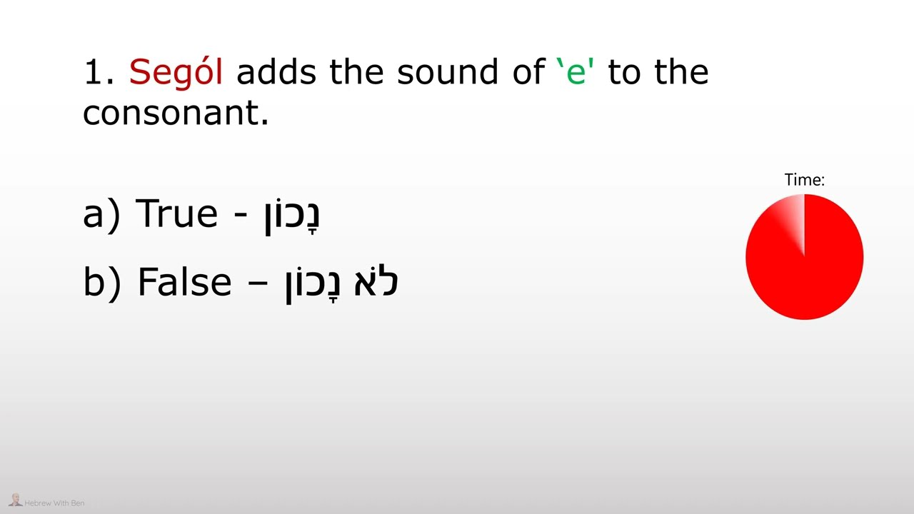 QUIZ - #7 How to read Hebrew - Segol