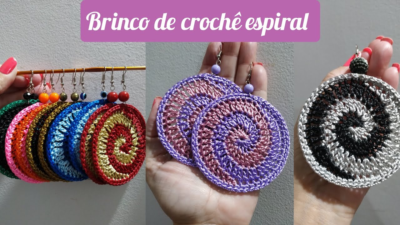 BRINCO ESPIRAL DE CROCHÊ #marcialobocroche