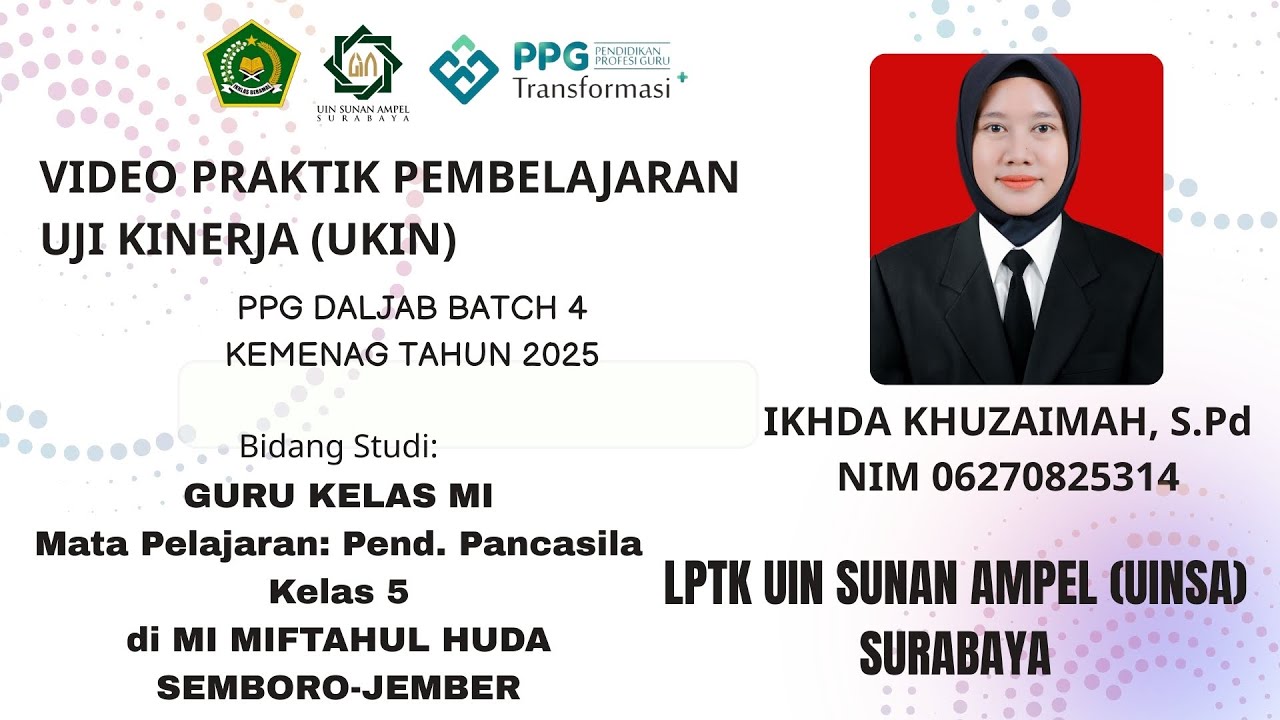 Video Praktik Pembelajaran Deep Learning (PBL) Pendidikan Pancasila kelas 5 MI/SD