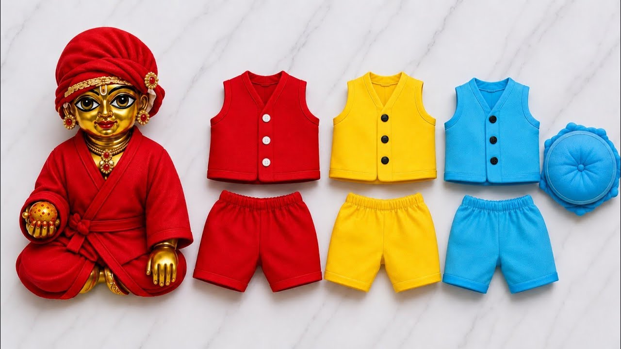 💙🙏 Handmade Cotton Pant Shirt for Kanha Ji | सुंदर और आरामदायक पोशाक डिजाइन 🦚