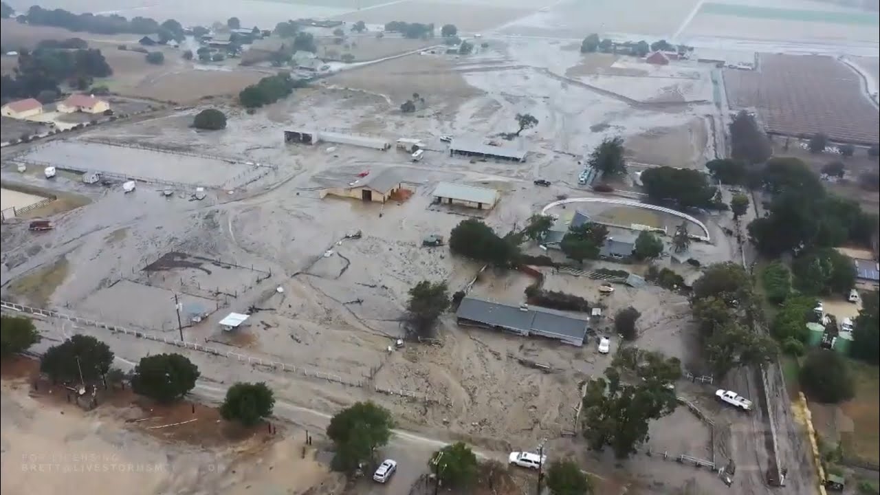 01-27-2021 Chualar, CA- Near Salinas - Mudflows impacting homes Drone