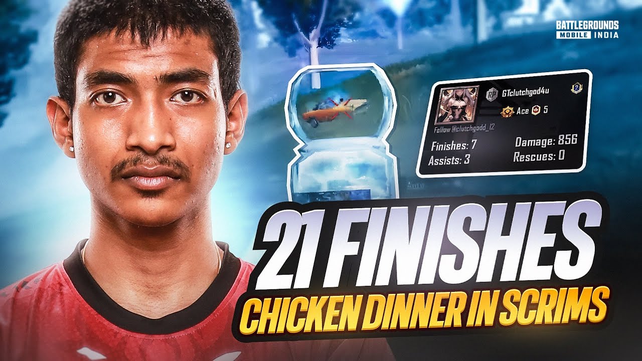 21 FINISH CHICKEN DINNER IN SCRIMS | CLUTCHGOD |  BGMI