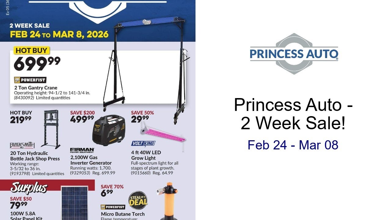 Princess Auto - 2 Week Sale! Feb 24 - Mar 08