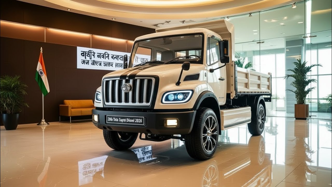 😱 2026 Tata Super Ace Mini Truck Loader Review  Diesel, White Body Yellow-Red Stripes Turbo India 👑🔥