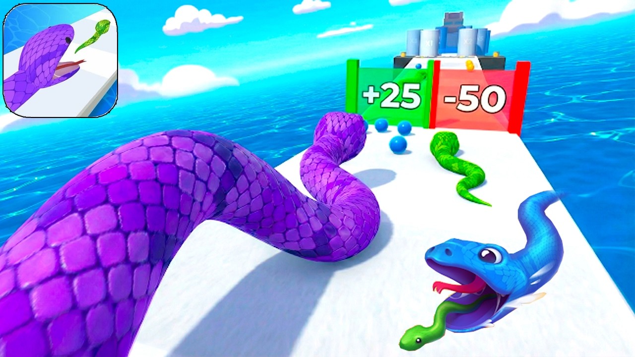SNAKE RUN RACE - Gameplay (Android,iOS) Walkthrough All Levels Update Free Part 1 (Levels 1-20)