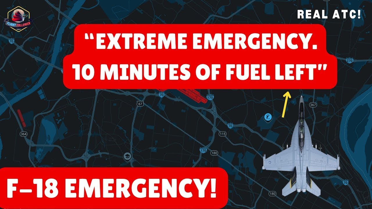 F-18 dangerously LOW ON FUEL in bad Weather: Smart ATC Guides Safe Landing! #atc