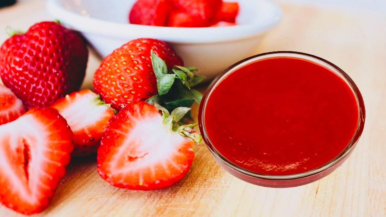 Como hacer jalea o puré de fresas para recetas fáciles de hacer | coulis de fresa para recetas
