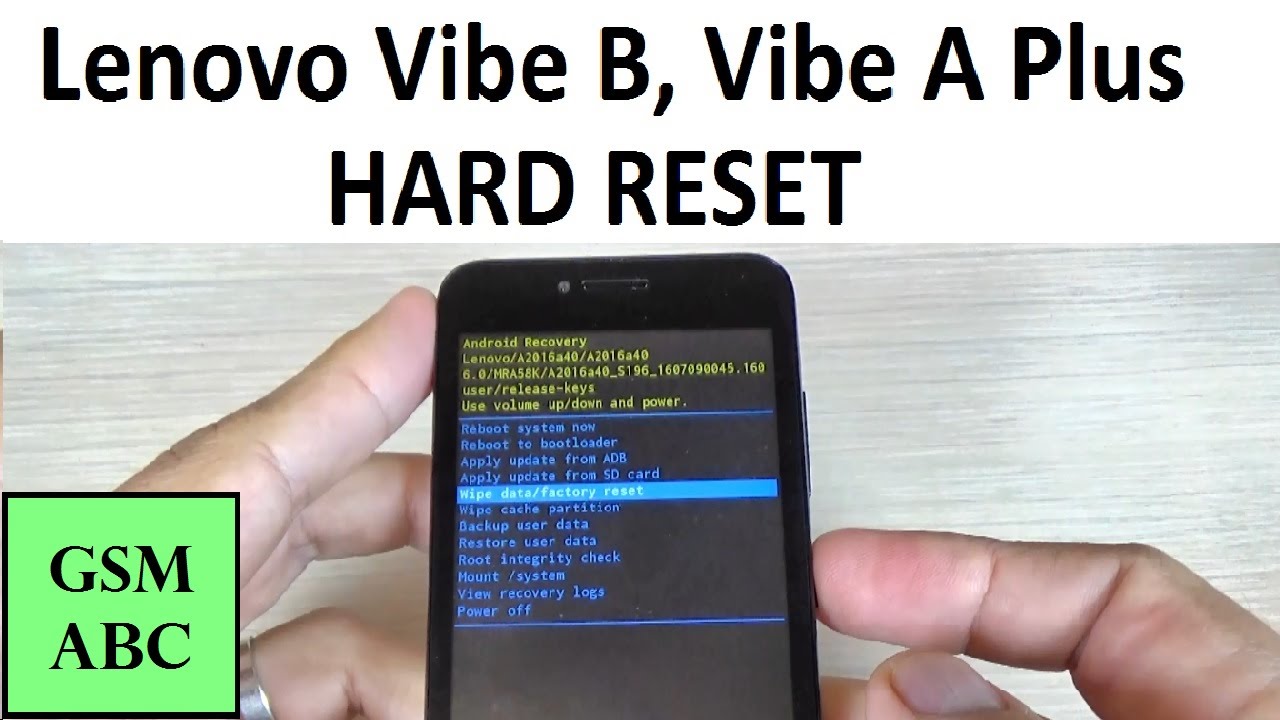 HARD RESET Lenovo Vibe B, Vibe A Plus