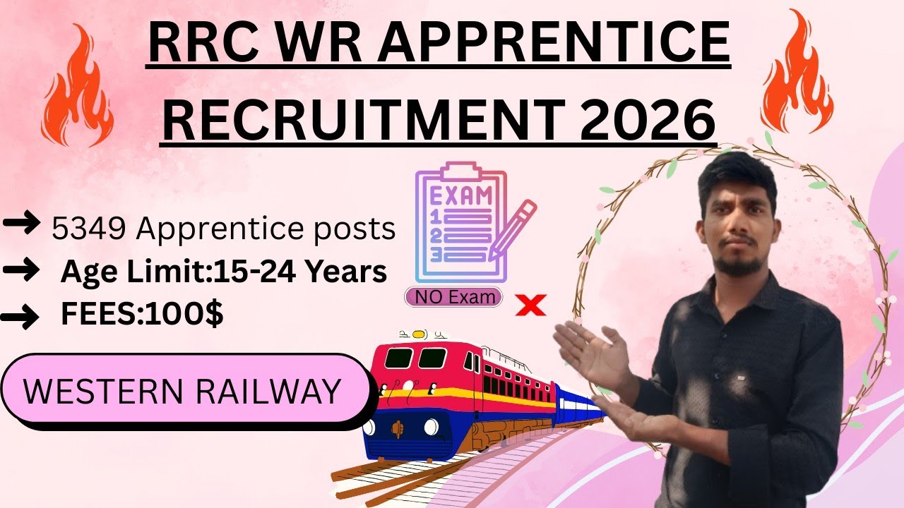 RRCWRApprentice2026 #RailwayRecruitment #RailwayJobs #ITI/10 Jobs2026 #WesternRailwayJob #ApplyNow