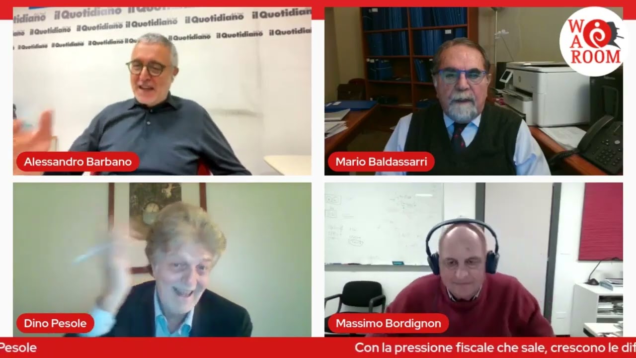 War Room   Alessandro Barbano con Mario Baldassarri, Massimo Bordignon e Dino Pesole
