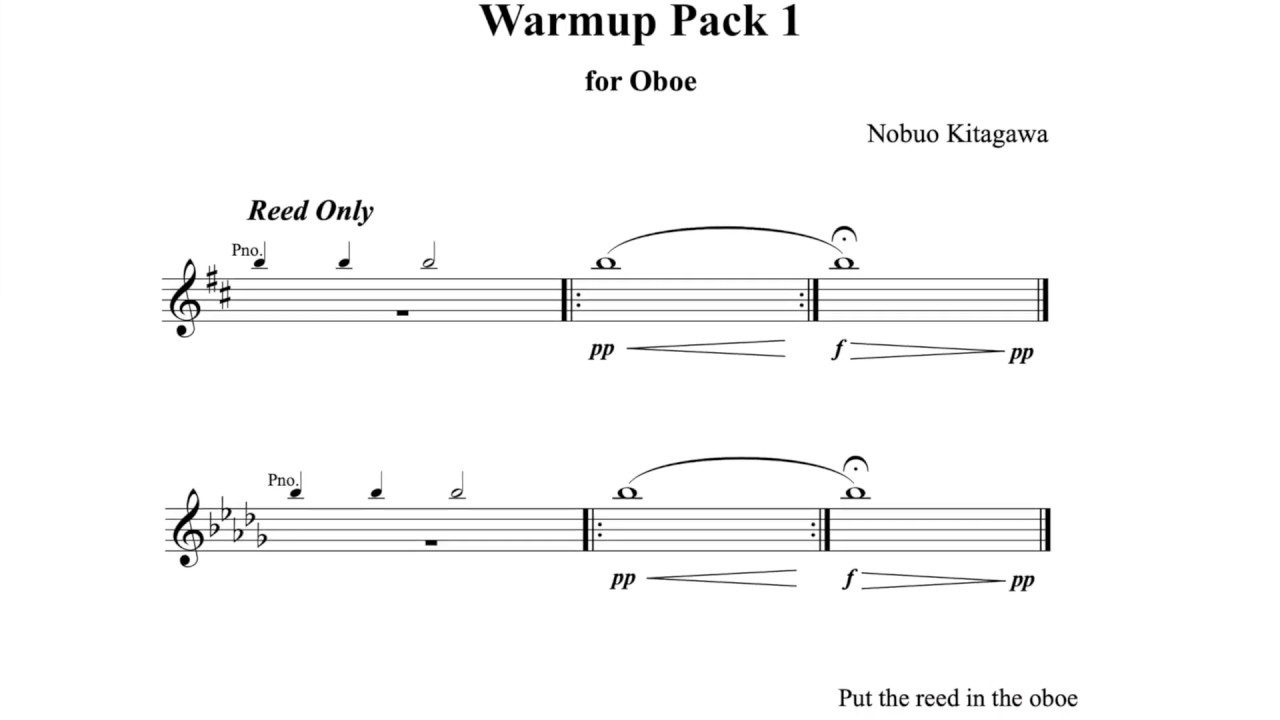 Warmup Pack 1 for Oboe  (7 min.)　オーボエ用ウォームアップ・セット 1  (7分)
