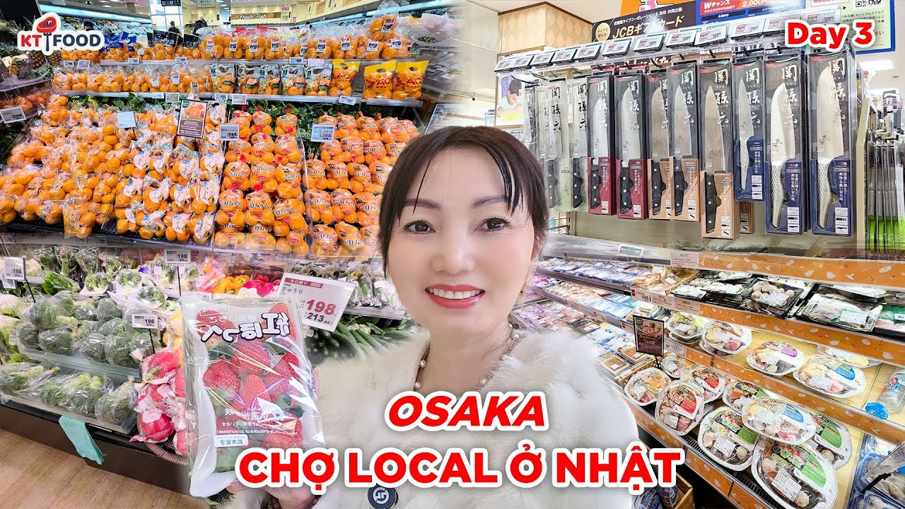 Chợ Nhật Bán Nhiều Bò Wagyu, Trái Cây, Cá Sống Sashimi, Thức Ăn Ngon Rẻ Quá Chừng | Osaka Japan