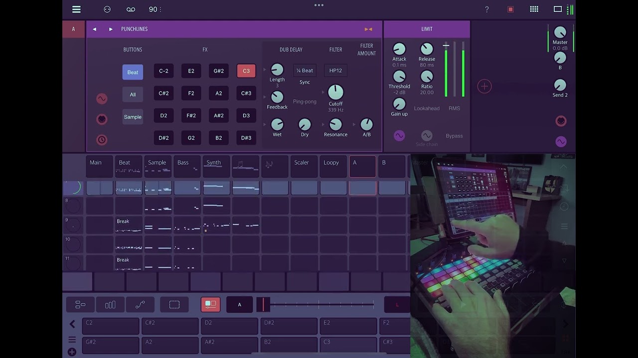 Punch-in FX Drambo Jam with APC40 #drambo #koalasampler #iosbeats