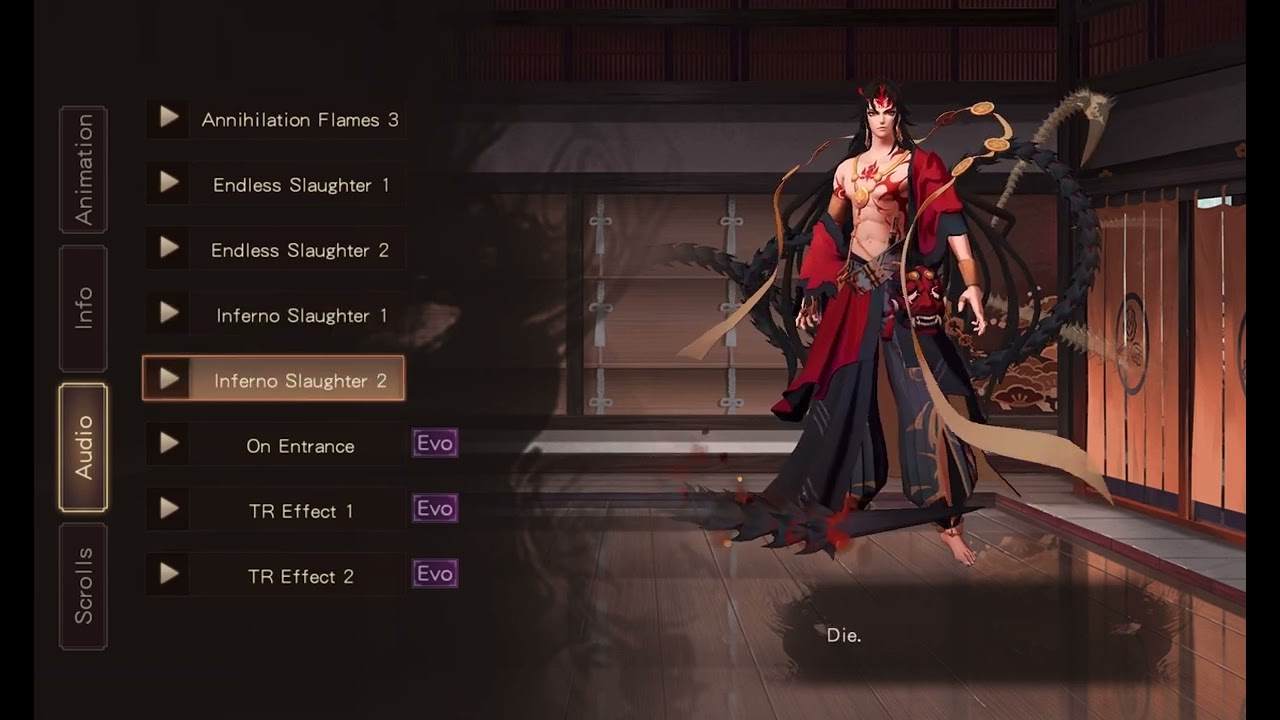 Onmyoji - SSR Asura voice lines (CV: Konishi Katsuyuki)