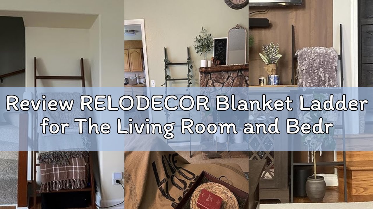 Review RELODECOR Blanket Ladder for The Living Room and Bedroom, 5ft 8 inch, 6-Tier Wall Leaning Lam