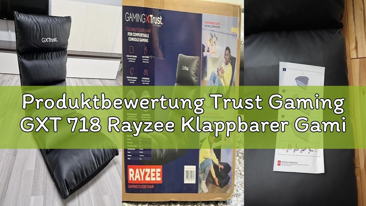 Produktbewertung Trust Gaming GXT 718 Rayzee Klappbarer Gaming Stuhl, Bodenstuhl mit R&uuml;ckenlehne f&uuml;r
