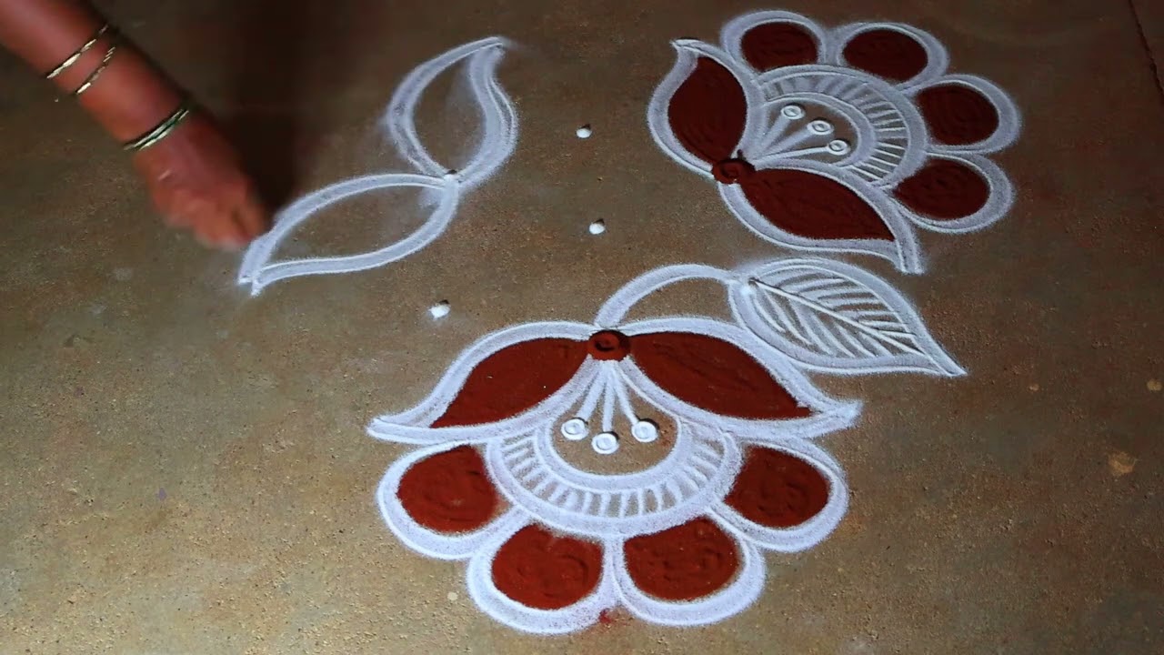 Mahashivratri  2026 🌻 special flower rangoli kolam🌻3*2 beautiful kolangal 🌻pandaga muggulu