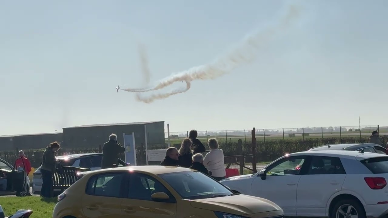 RAF red arrows pre season practice at RAF Waddington. 
