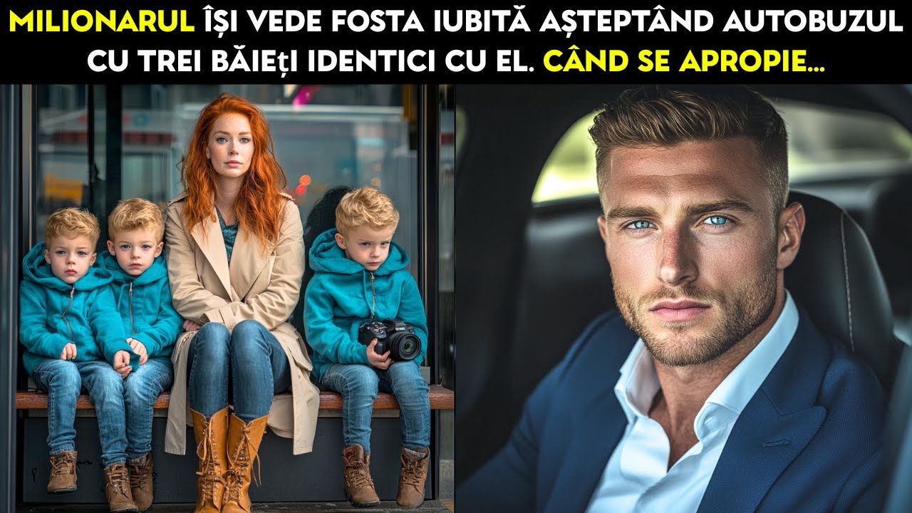 Milionarul își vede fosta iubită așteptând autobuzul cu trei băieți identici cu el. Când se apropie