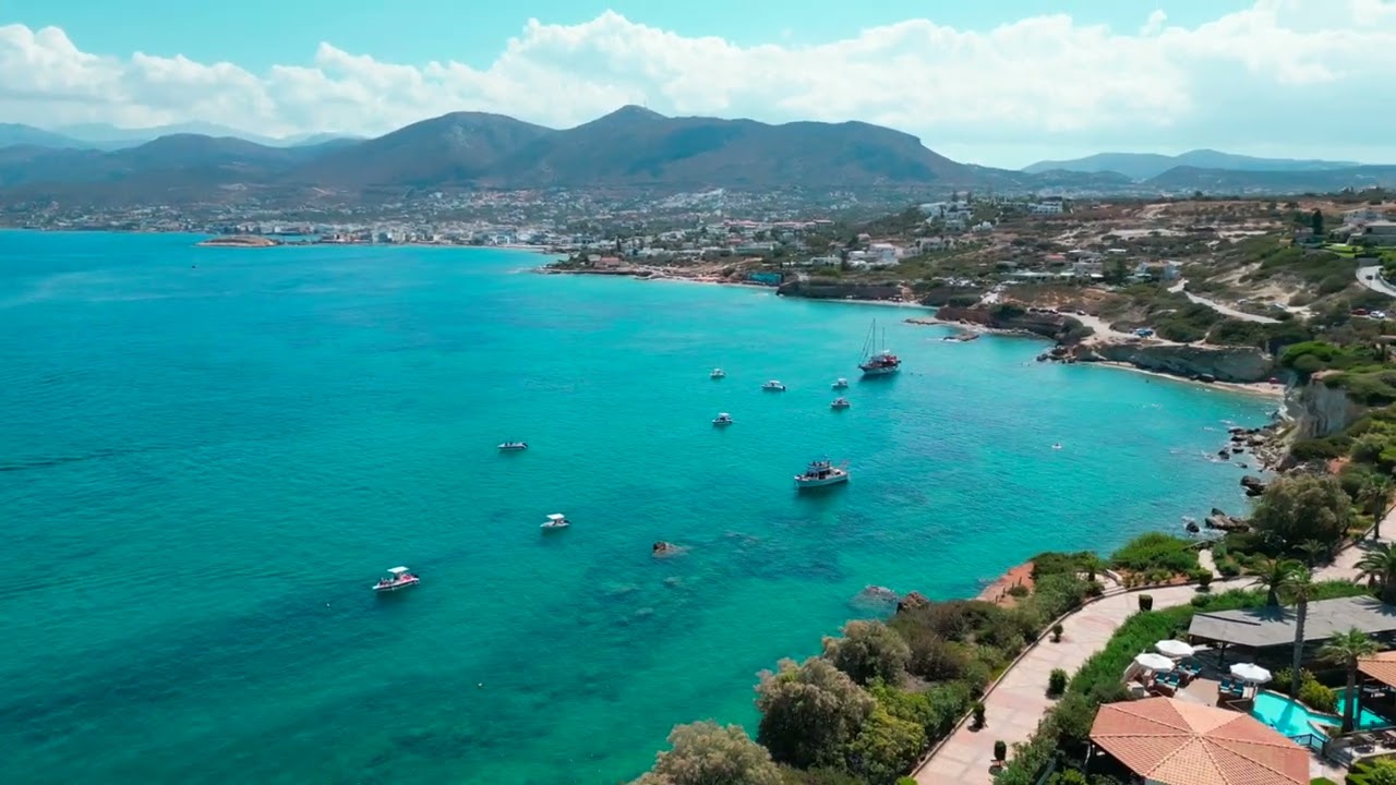 Hersonissos, Kreta | zatoka przy hotelu Aldemar Knossos Royal 5★ | widok z drona