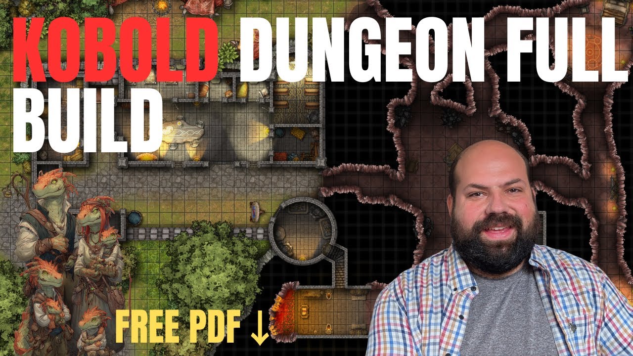 Kobold Dungeon FULL Build in 3 Hours (Free PDF + Map!)