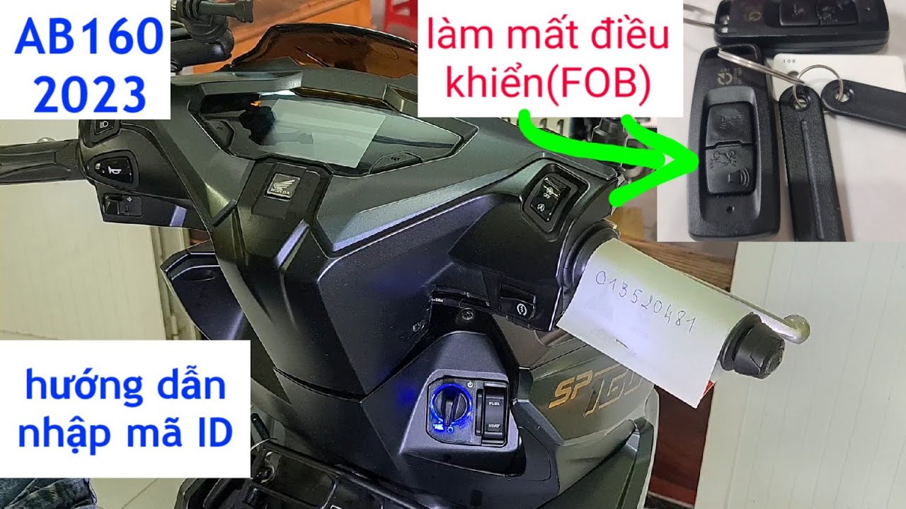Airblade 160, cách mở khóa và khởi động được xe khi bị MẤT chìa Smartkey, cách nhập mã ID cho AB160.