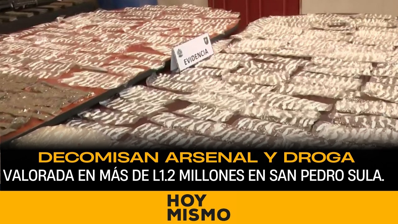 Decomisan arsenal y estupefacientes valorados en más de L1.2 millones en San Pedro Sula.