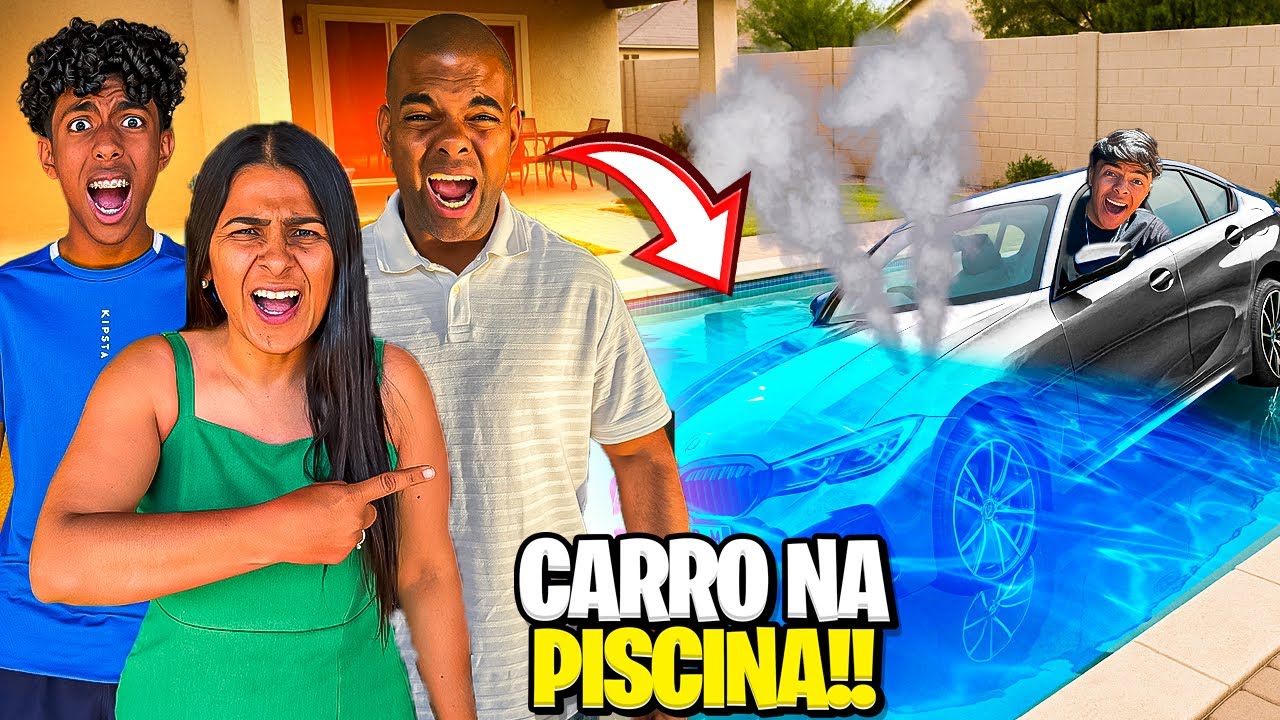 ESTEVÃO CAIU COM O CARRO NA PISCINA! ESTRAGOU A BMW?😱