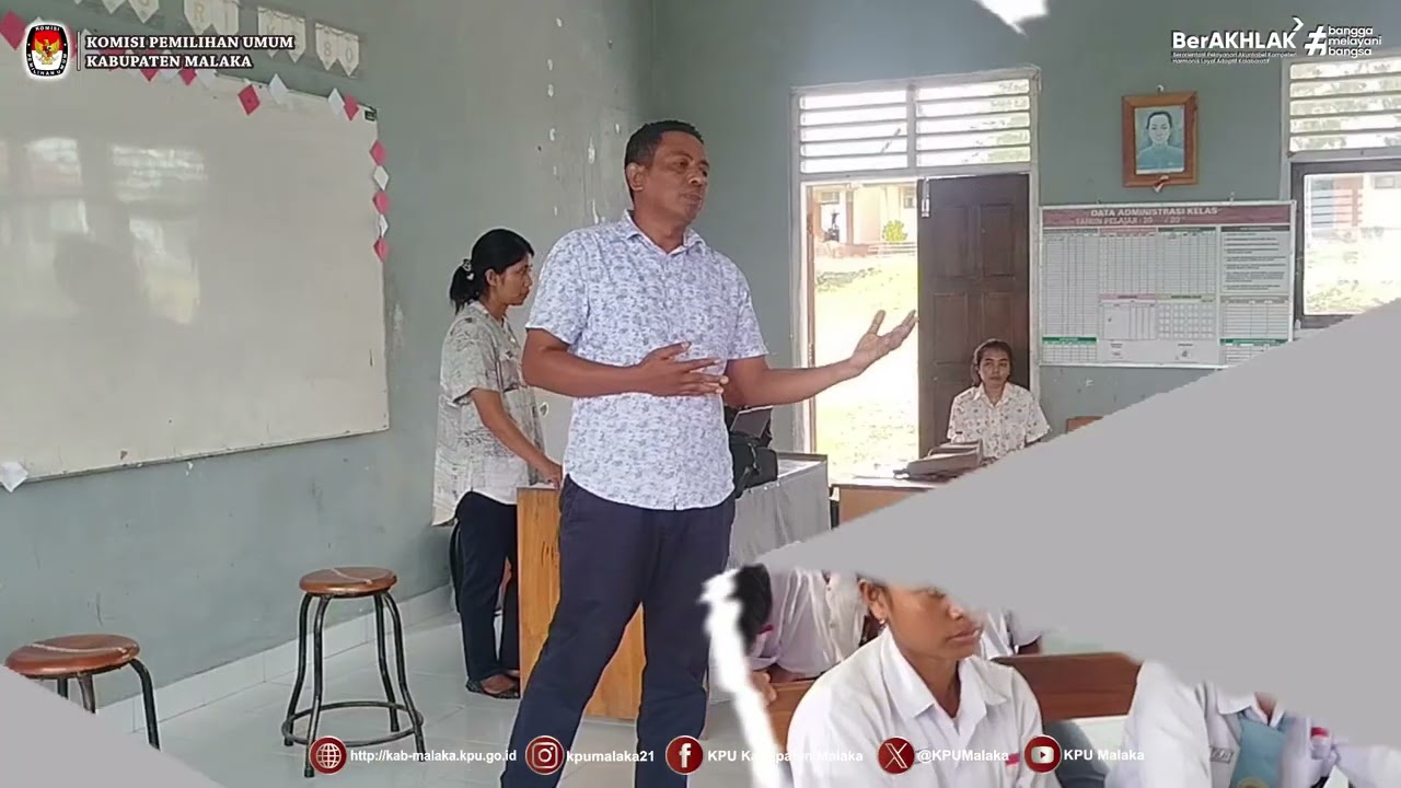 Pendidikan Pemilih melalui program &ldquo;KPU Mengajar&rdquo; yang digelar di SMA Negeri Laenmanen