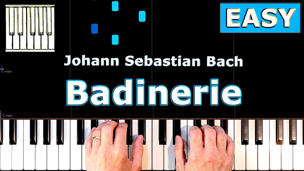 Bach - Badinerie - BWV 1067 - Piano Tutorial EASY