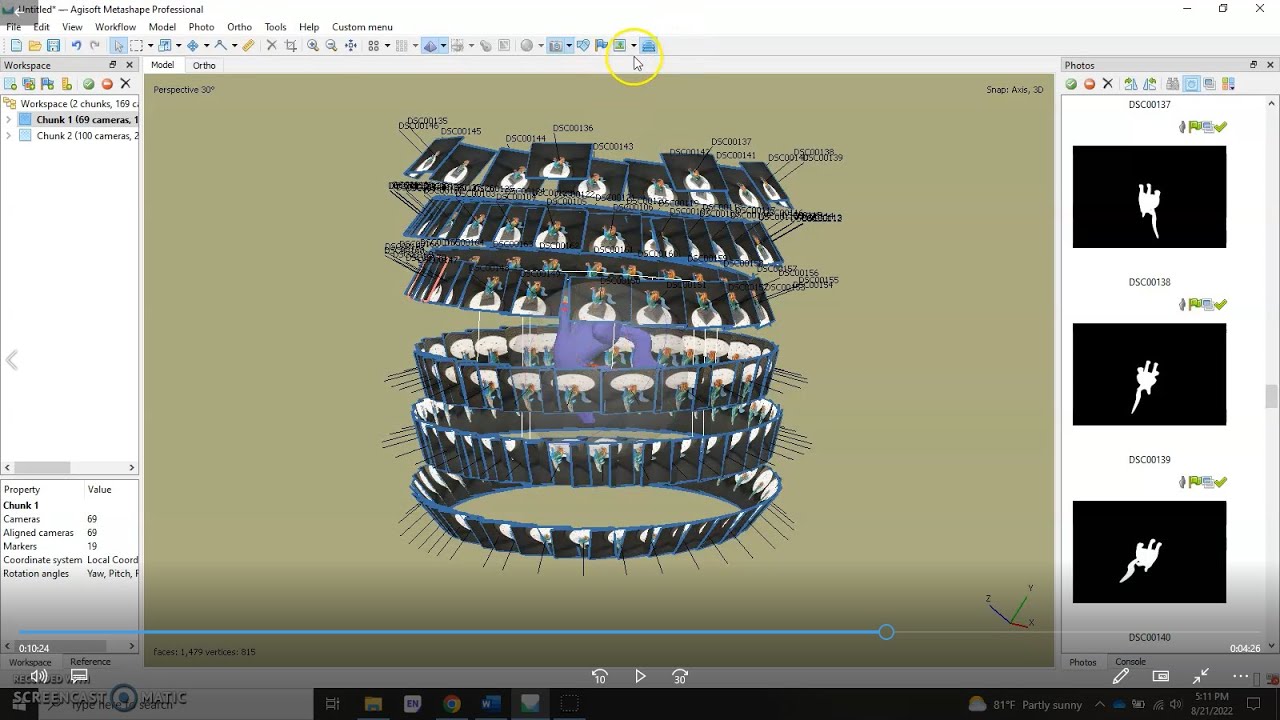 How to perform a point based alignment in Agisoft Metashape for turntable photogrammetry