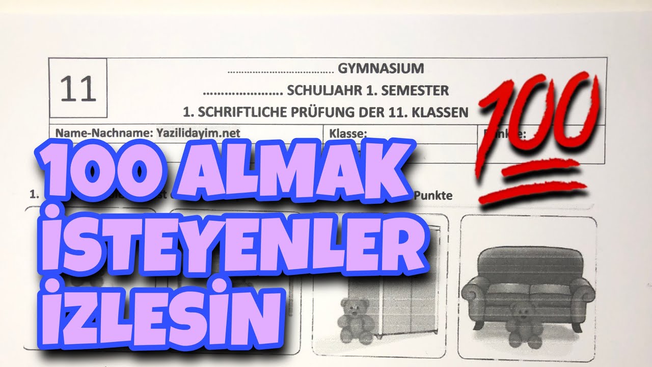 11.Sınıf Almanca 1.Dönem 1.Yazılı