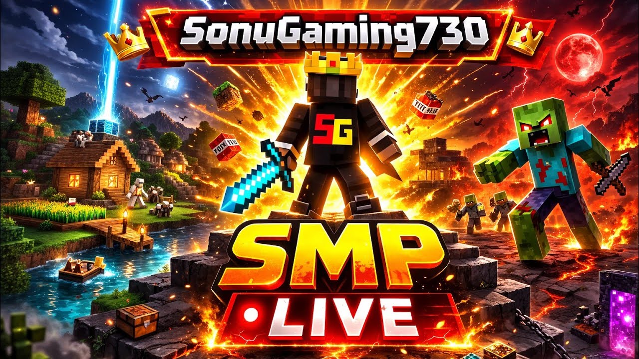 🔥👑 SONUGAMING730 SMP LIVE | Minecraft Survival Server 🔥 | OP Gameplay + PvP 😈🎮