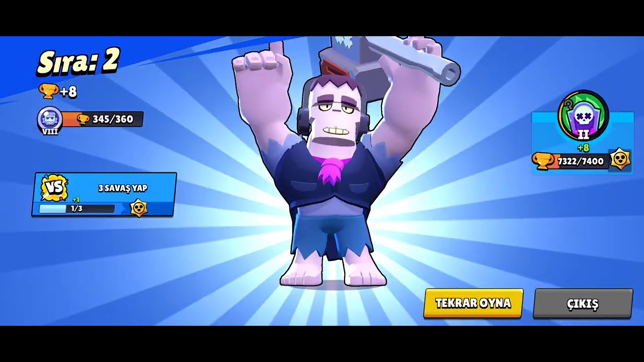 Yaxın savaşa bilən Karakterimlə oyunu utdum Brawl Stars 