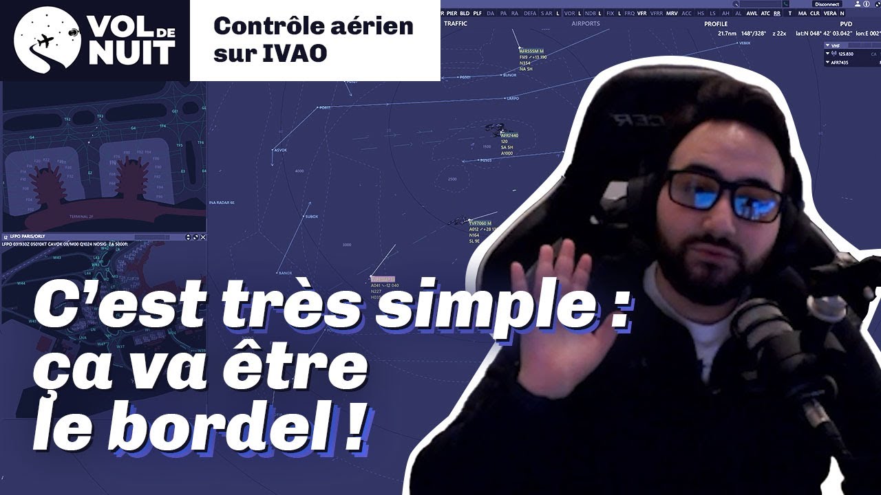 Contrôle aérien sur #IVAO - VoldeNuit#12 #msfs2020 #flightsimulator