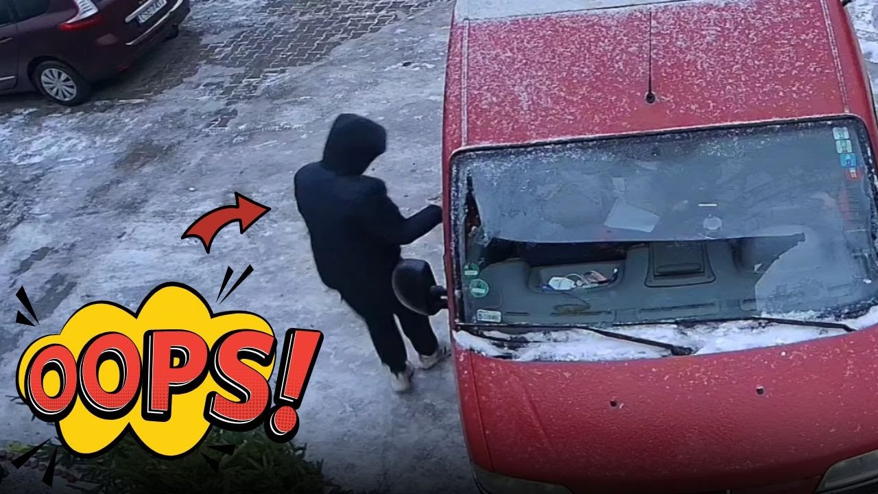 CCTV Footage: Boy Slips on Snow-Covered Yard || WooGlobe