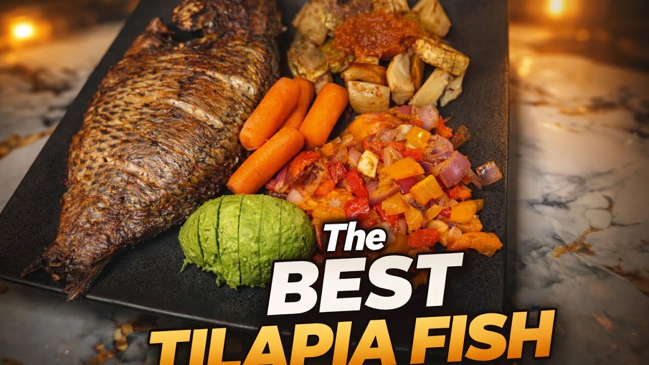 The Best Tasty and Quick Grilled Tilapia Recipe and Healthy Smoothie by the Side.