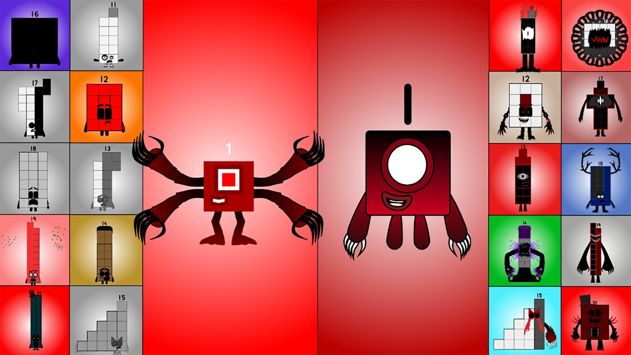Masup: HELLBENT Numberblocks Band 1 20 vs Numberblocks Band Retro Remix and uncanny