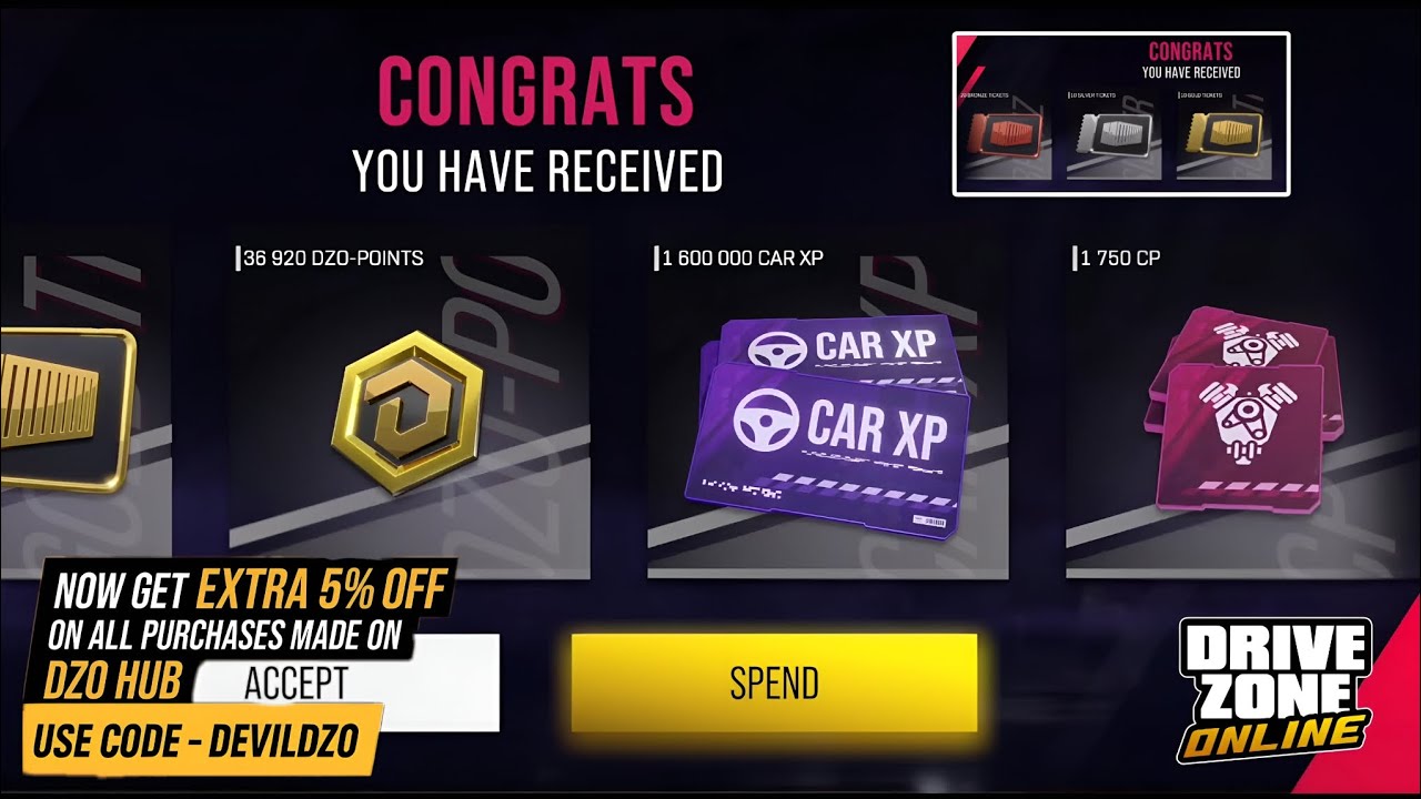 I Got 36920 DZO & 1750 CP & Much More | Drive Zone Online: Compensation Open Your Game !! 