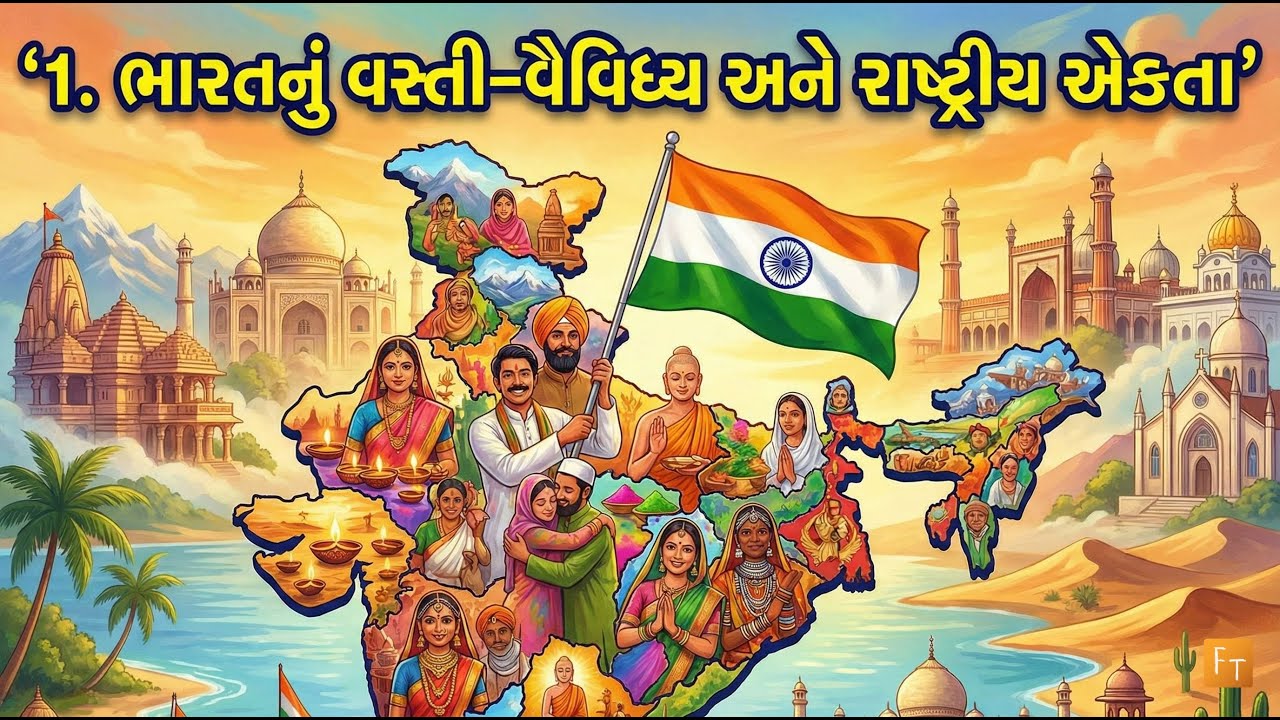 Standard 12 - Sociology – Chapter 1 – ભારતનું વસ્તી-વૈવિધ્ય અને રાષ્ટ્રીય એકતા (Gujarati Medium)
