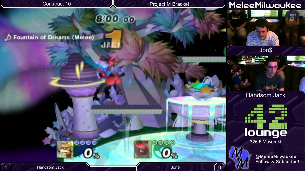 Construct 10 - Jon$ (C.Falcon, Fox) vs Handsome Jack (Lucario) - Project M