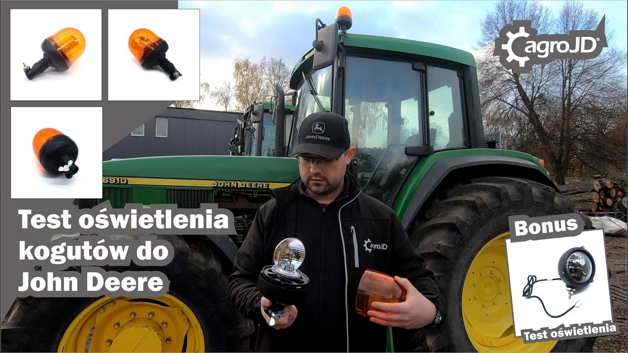 Najlepszy kogut do John Deere?🚜Oryginał - Zamiennik - LED 🚨 Kolejny Test oświetlenia🐓 +Lampy drogowe